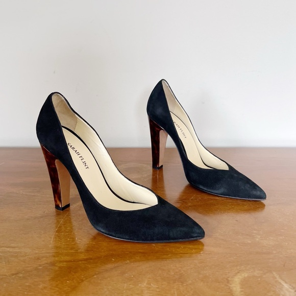 Sarah Flint • Perfect Jay Pump 100 in Black Suede leather heels pointed toe - Picture 14 of 14